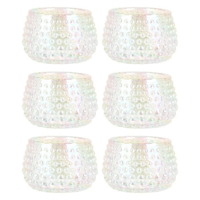 Hobnail Multi-Use Glass Candle Holders, Set of 6-Set of 6-Koyal Wholesale-Iridescent-
