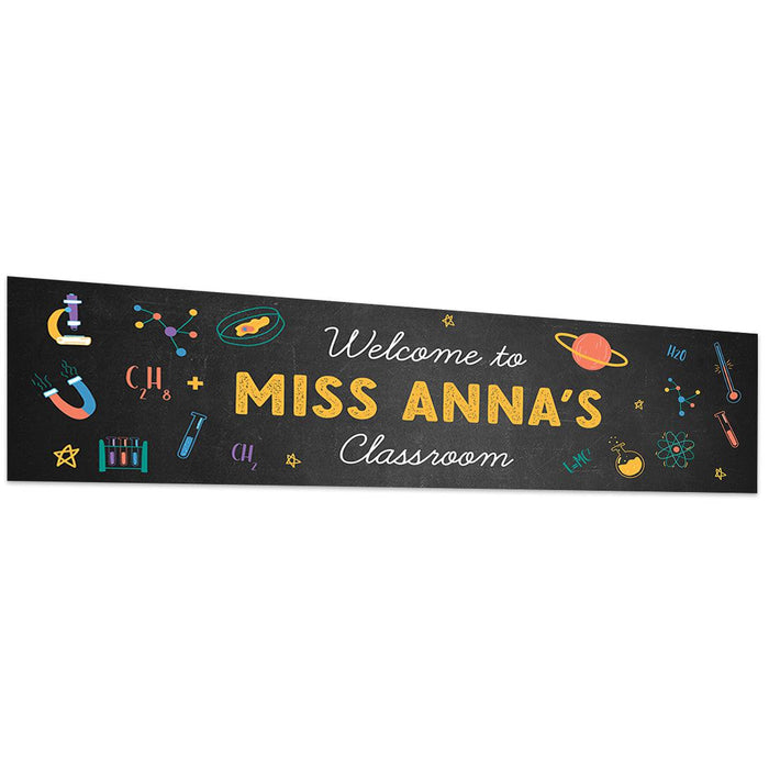 Horizontal Large Custom Classroom Welcome Banner Sign for Teachers, Set of 1-Set of 1-Andaz Press-Crayons-