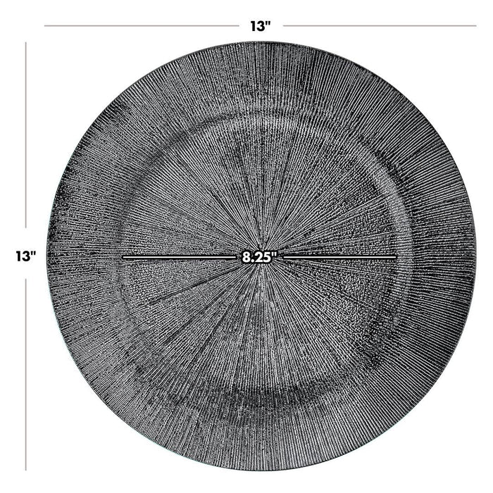 Industrial Acrylic Charger Plates-Set of 4-Koyal Wholesale-Black-