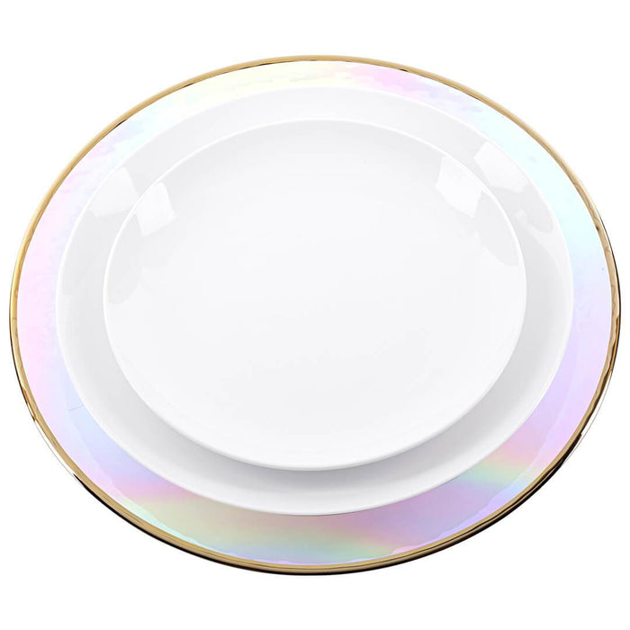 Iridescent Glass Hammered Charger Plates-Set of 4-Koyal Wholesale-