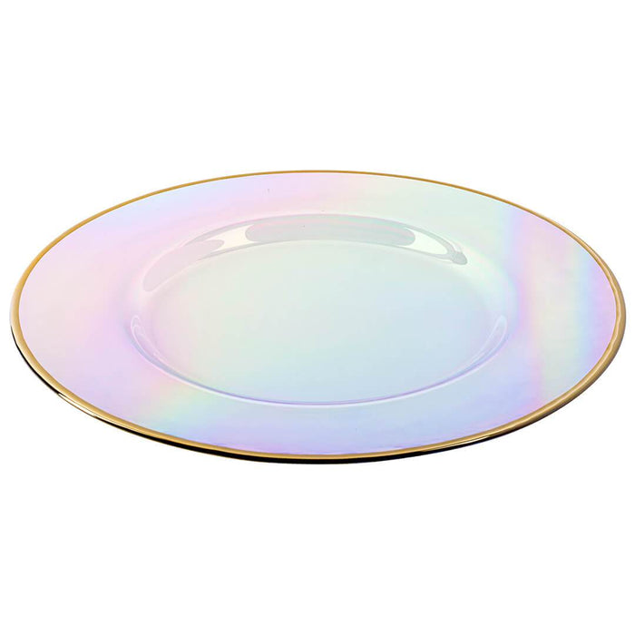 Iridescent Glass Hammered Charger Plates-Set of 4-Koyal Wholesale-