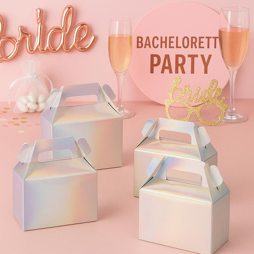 Iridescent Holographic Gable Boxes-Set of 36-Andaz Press-Iridescent-