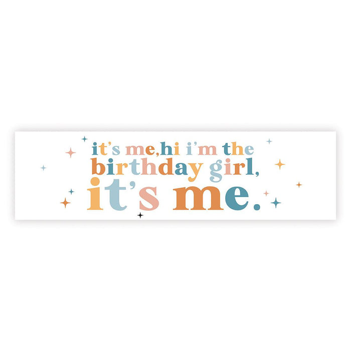 It's Me Hi I'm The Birthday Girl Its Me Banner, Disco Party Decorations, Set of 1-Set of 1-Andaz Press-Retro Pink-