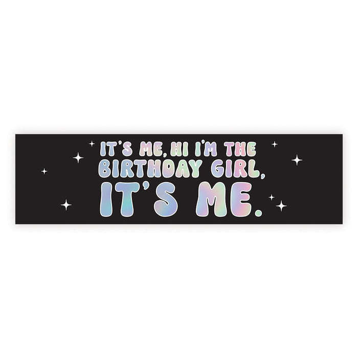 It's Me Hi I'm The Birthday Girl Its Me Banner, Disco Party Decorations, Set of 1-Set of 1-Andaz Press-Retro Iridescent-