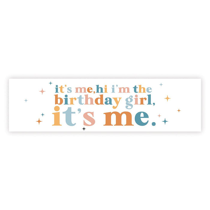 It's Me Hi I'm The Birthday Girl Its Me Banner, Disco Party Decorations, Set of 1-Set of 1-Andaz Press-Retro Pastel Boho-