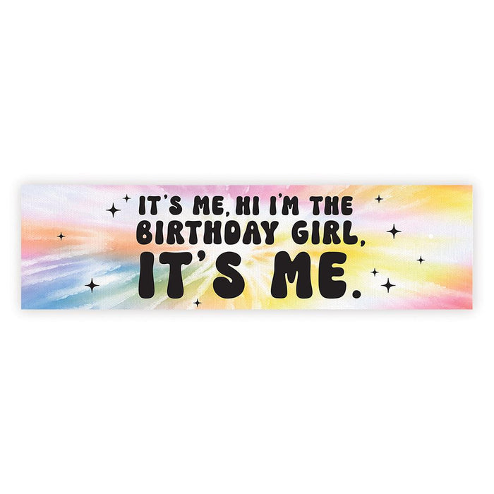 It's Me Hi I'm The Birthday Girl Its Me Banner, Disco Party Decorations, Set of 1-Set of 1-Andaz Press-Retro Tie Dye-