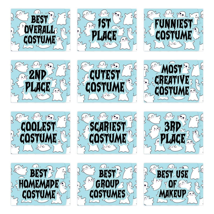 Kids Halloween Gift Card Holder Sleeves for Party Costume Contest, Set of 12-Set of 12-Andaz Press-Cute Ghosts-