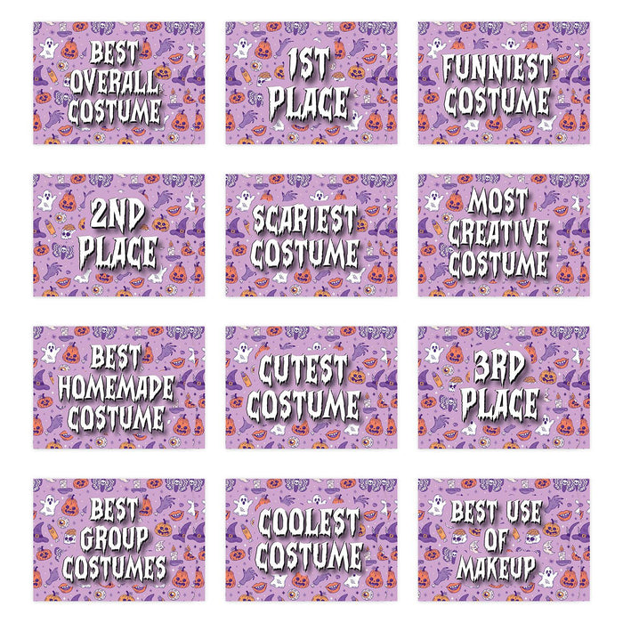 Kids Halloween Gift Card Holder Sleeves for Party Costume Contest, Set of 12-Set of 12-Andaz Press-Cute Halloween-