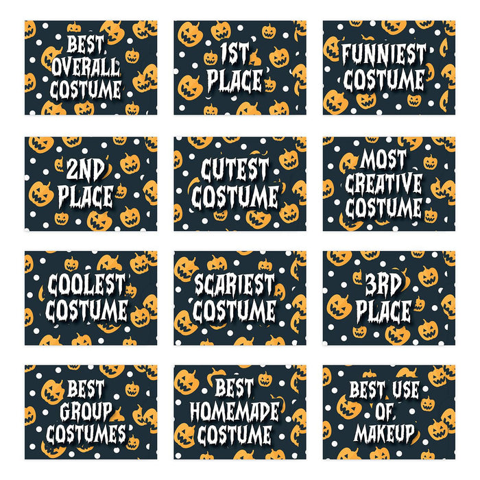 Kids Halloween Gift Card Holder Sleeves for Party Costume Contest, Set of 12-Set of 12-Andaz Press-Cute Pumpkins-