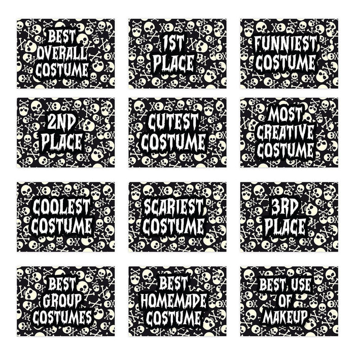 Kids Halloween Gift Card Holder Sleeves for Party Costume Contest, Set of 12-Set of 12-Andaz Press-Skulls-