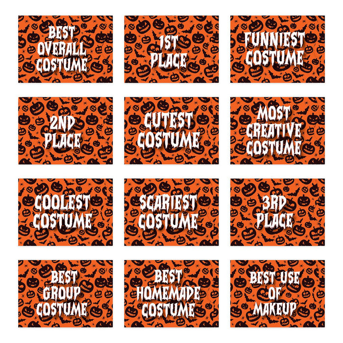 Kids Halloween Gift Card Holder Sleeves for Party Costume Contest, Set of 12-Set of 12-Andaz Press-Spooky Pumpkins-