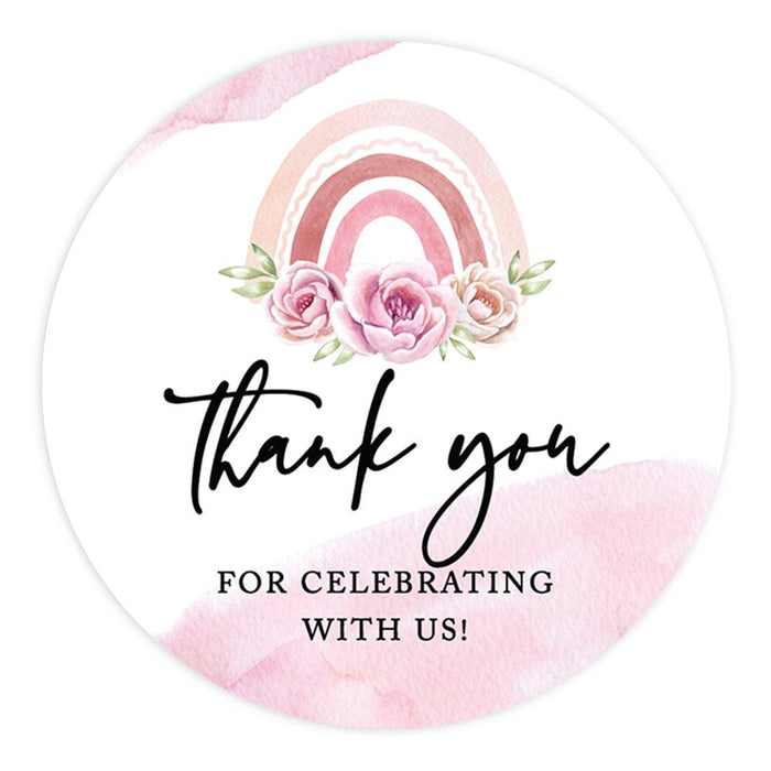 Kids Party Favor Thank You for Celebrating with Us Stickers, For Kids Treat Bags - Pack of 80-Set of 80-Andaz Press-Daisy-