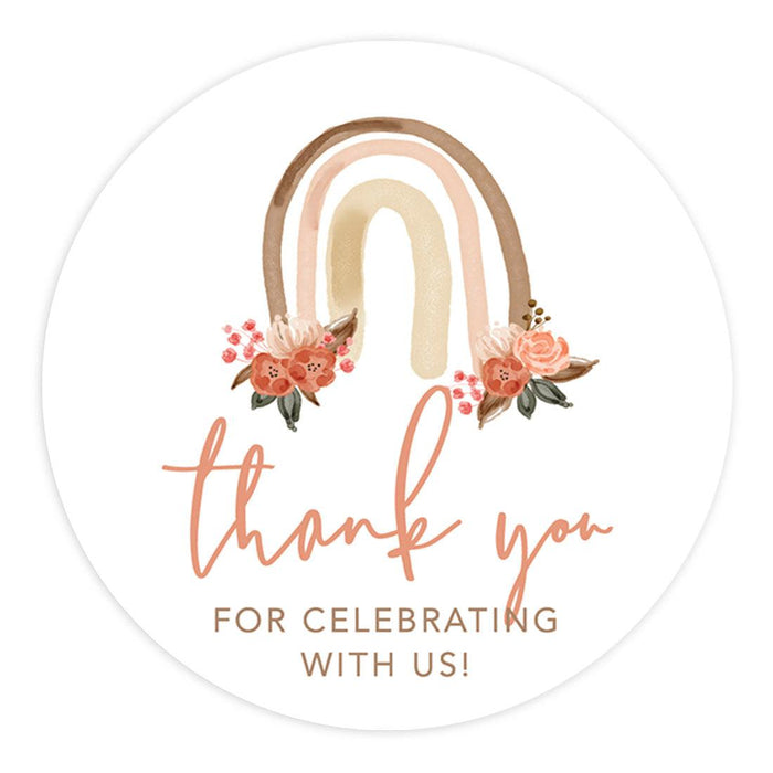 Kids Party Favor Thank You for Celebrating with Us Stickers, For Kids Treat Bags - Pack of 80-Set of 80-Andaz Press-Daisy-