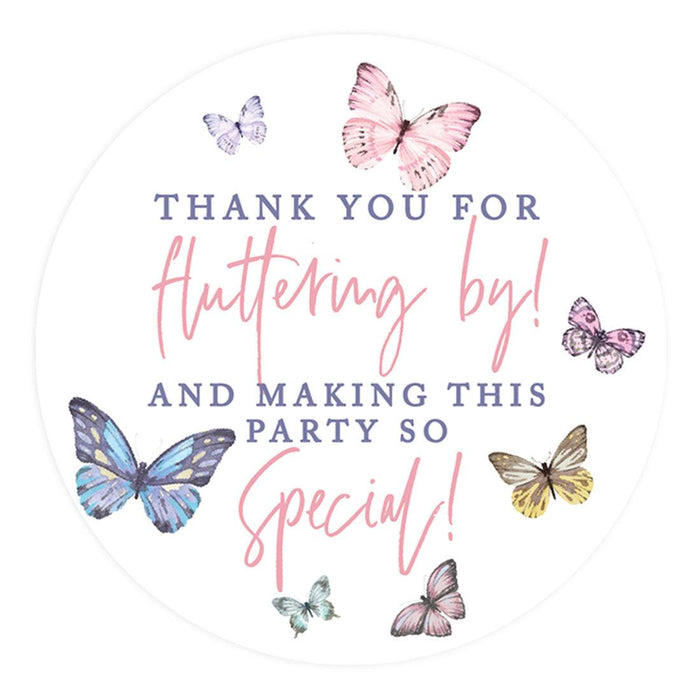 Kids Party Favor Thank You for Celebrating with Us Stickers, For Kids Treat Bags - Pack of 80-Set of 80-Andaz Press-Butterfly-
