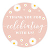 Kids Party Favor Thank You for Celebrating with Us Stickers, For Kids Treat Bags - Pack of 80-Set of 80-Andaz Press-Daisy-