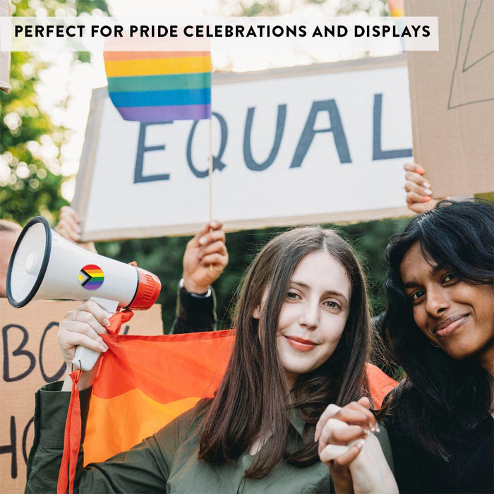 LGBTQ Pride Party Favors, Bulk Chocolate Drop Labels, Set of 240-Set of 240-Andaz Press-Progress, Love Is Love, & Ally Pride Flag-