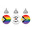 LGBTQ Pride Party Favors, Bulk Chocolate Drop Labels, Set of 240-Set of 240-Andaz Press-Progress, Love Is Love, & Ally Pride Flag-