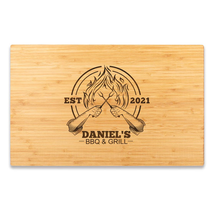 Large Custom Father’s Day Cutting Board Gift, Set of 1-Set of 1-andaz Press-BBQ & Grill Est. Year-