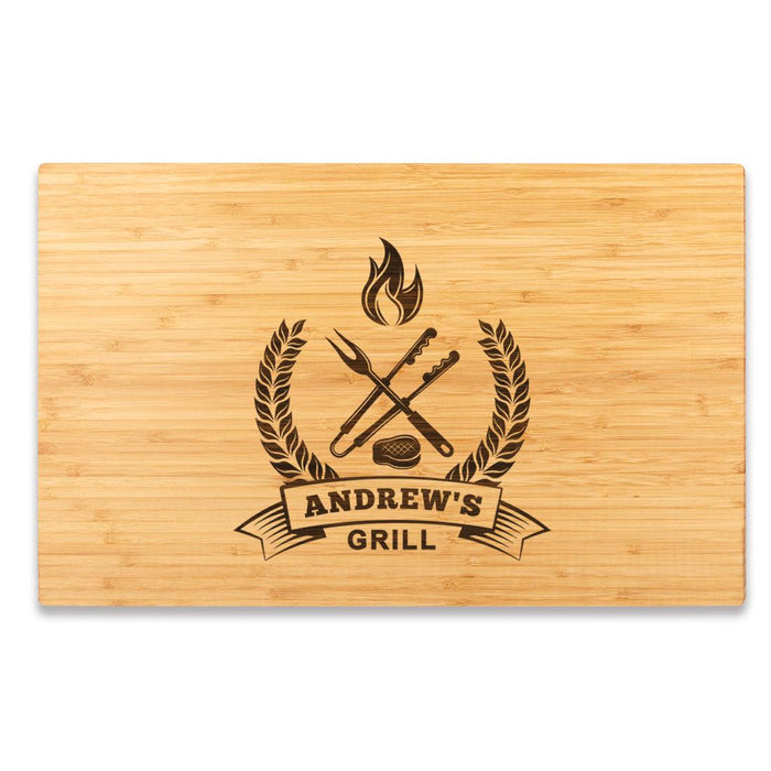 Large Custom Father’s Day Cutting Board Gift, Set of 1-Set of 1-andaz Press-Custom Name Grill-
