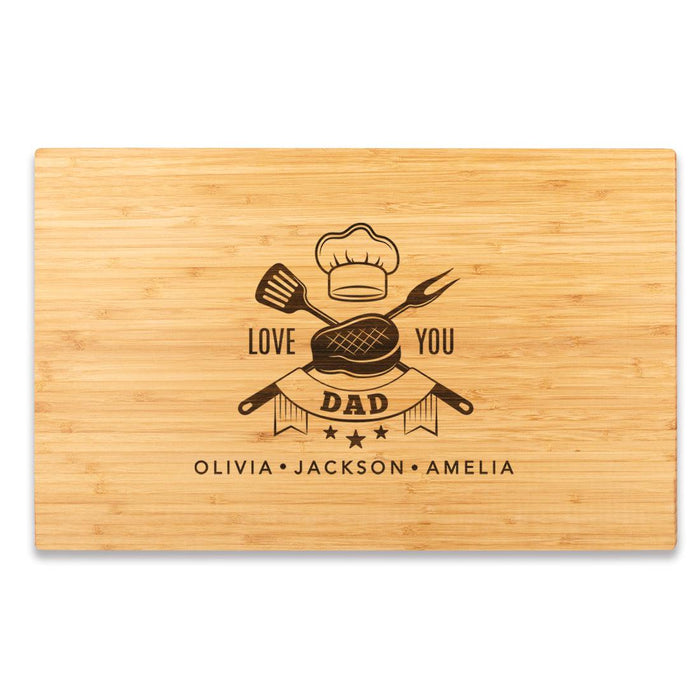 Large Custom Father’s Day Cutting Board Gift, Set of 1-Set of 1-andaz Press-Love You Dad-