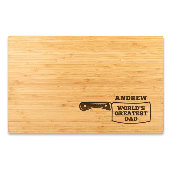 Large Custom Father’s Day Cutting Board Gift, Set of 1-Set of 1-andaz Press-World's Greatest Dad-