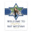 Large Custom Photo Bar/Bat Mitzvah Welcome Sign, Canvas Jewish Party Decor, Set of 1-Set of 1-Andaz Press-Half Arch-