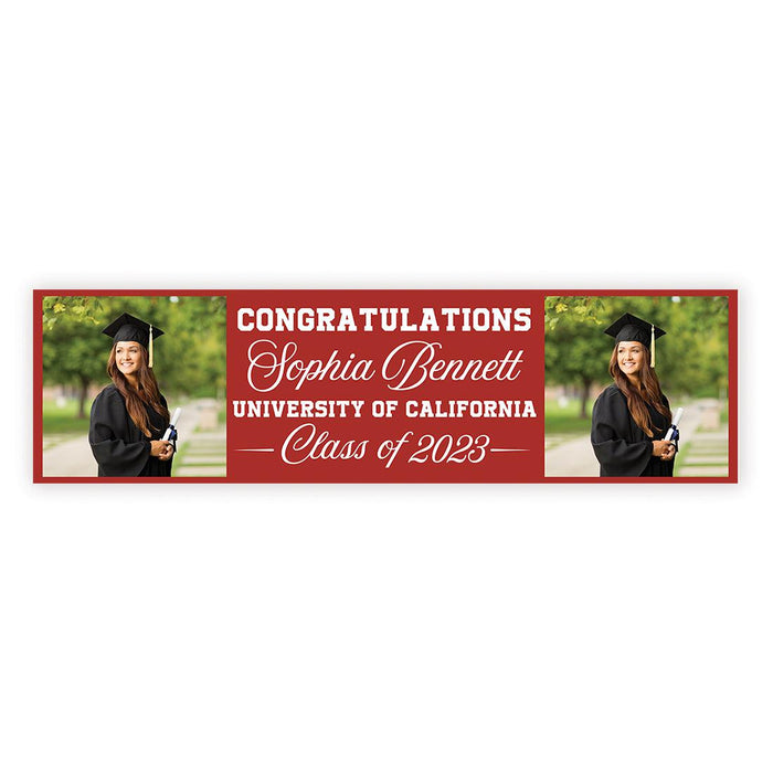 Large Custom Photo Graduation Banner Sign with Glue Dots, Set of 1-Set of 1-Andaz Press-Double Photo Frame-