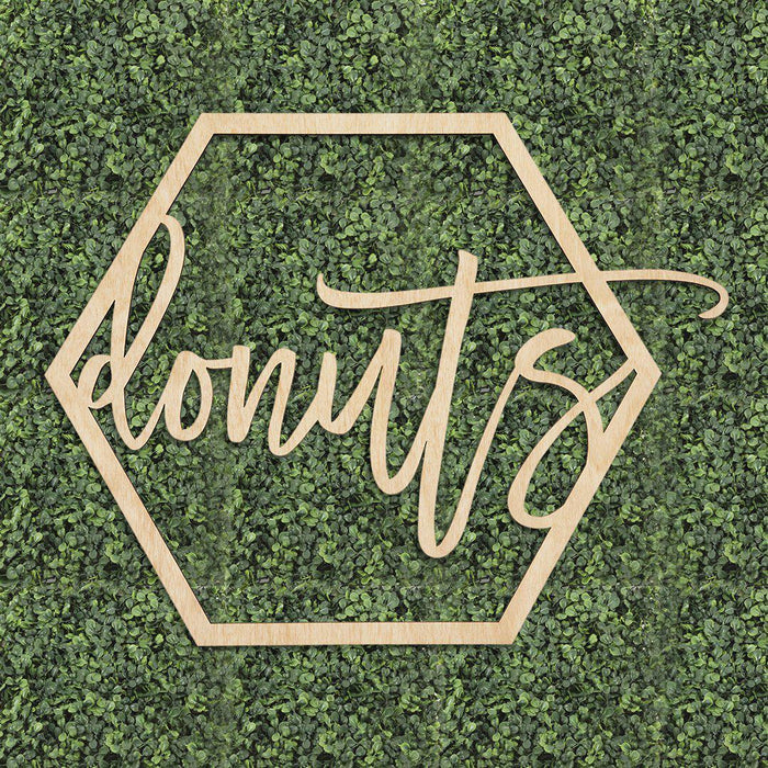 Large Laser Cut Donut Hexagon Wood Bar Sign-Koyal Wholesale-