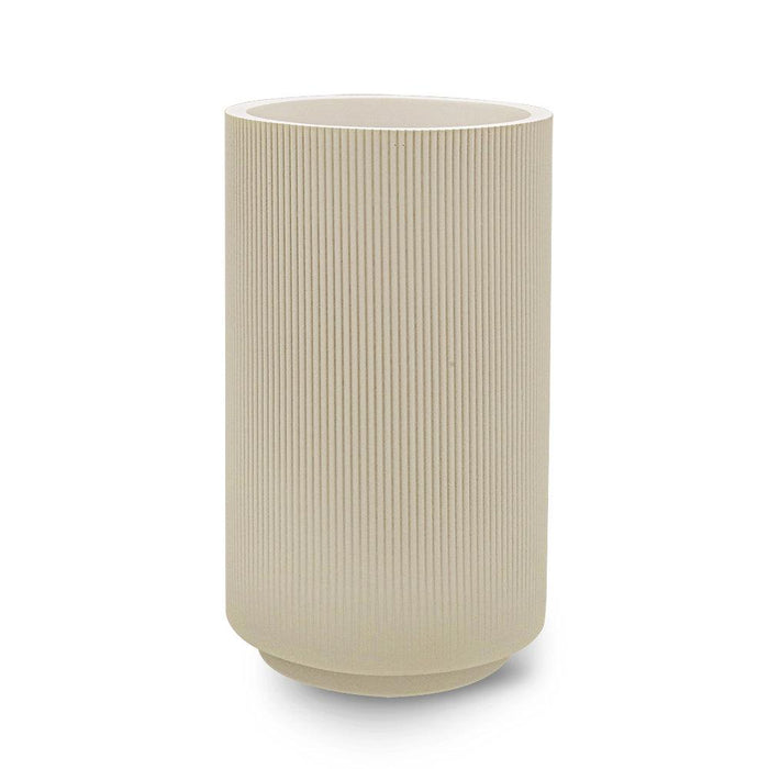 Large Ribbed Cylinder Vases, Set of 4-Set of 4-Koyal Wholesale-Desert Tan-