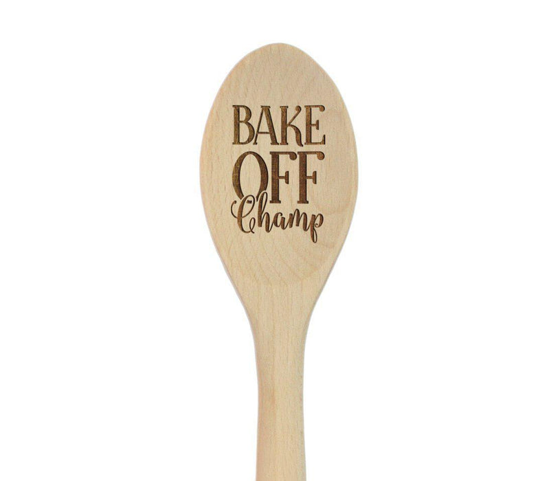 Laser Engraved Wooden Mixing Spoon-Set of 1-Andaz Press-Prize Bake Off Champ-