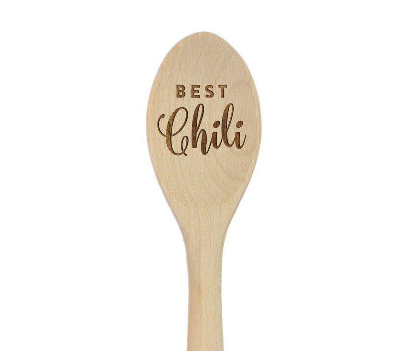 Laser Engraved Wooden Mixing Spoon-Set of 1-Andaz Press-Prize Best Chili-