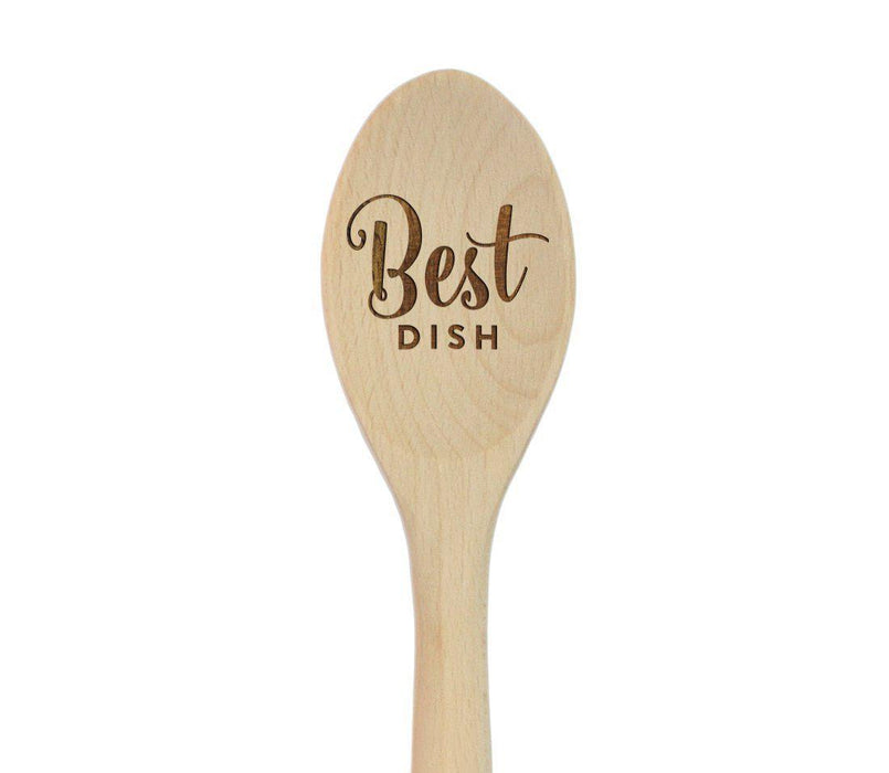 Laser Engraved Wooden Mixing Spoon-Set of 1-Andaz Press-Prize Best Dish-