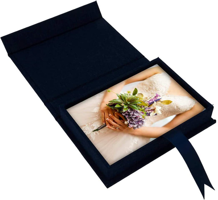Linen Photo Box 4 x 6-Inch Keepsake Box-Set of 1-Koyal Wholesale-Ivory-