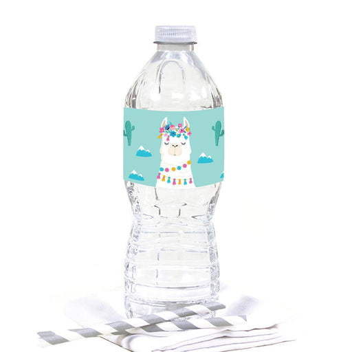 Llama and Cactus Baby Shower Party Water Bottle Labels-Set of 20-Andaz Press-Llama-