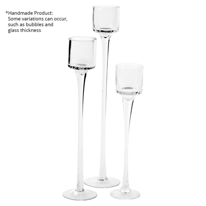 Long Stemmed Tealight Candle Holder Set-Koyal Wholesale-Set of 1 (3PC)-