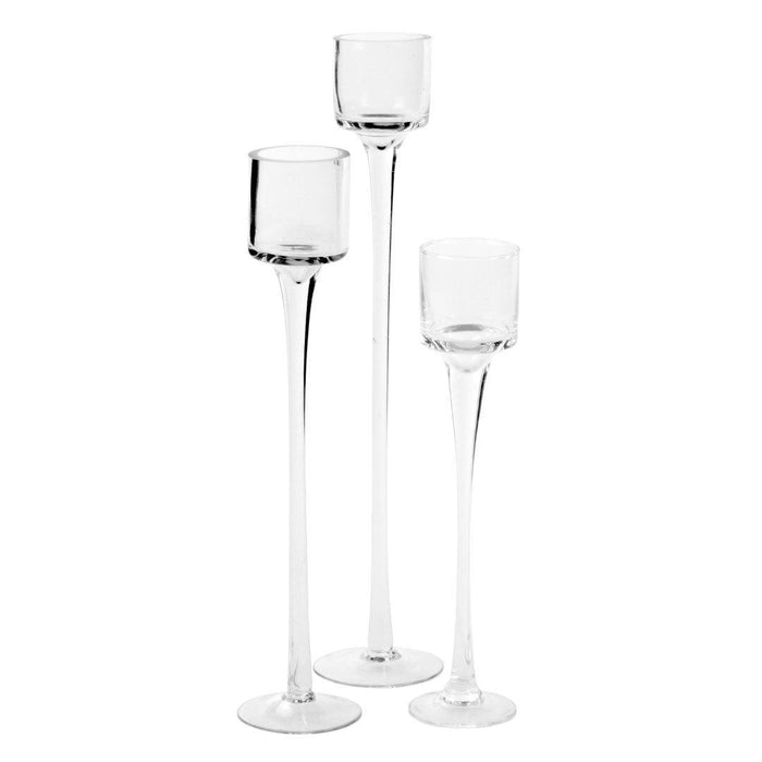 Long Stemmed Tealight Candle Holder Set-Koyal Wholesale-Set of 1 (3PC)-