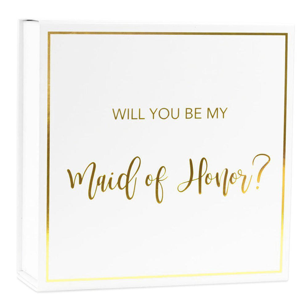 Maid of Honor Proposal Box-Set of 1-Andaz Press-Gold-