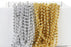 Mardi Gras Plastic Bead Necklaces for Birthday Favors and Table Centerpiece Decorations-Set of 24-Andaz Press-Gold/Silver-