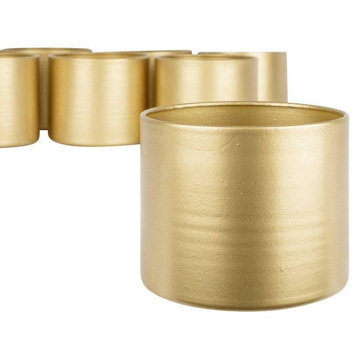 Metal Cylinder Centerpiece Vase for Wedding Table Centerpiece, Event Décor, Floral Arrangements-Set of 10-Koyal Wholesale-Gold-