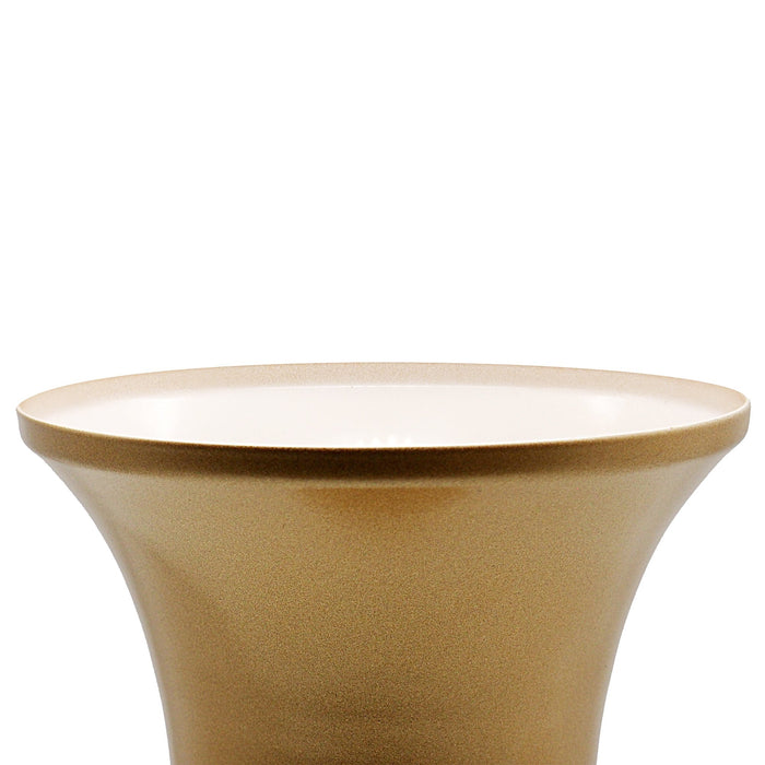Metal Pedestal Compote Trumpet Vase for Centerpieces-Koyal Wholesale-Set of 1-Matte Gold-