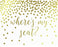 Metallic Gold Confetti Polka Dots Wedding Party Signs-Set of 1-Andaz Press-Mr. & Mrs.-