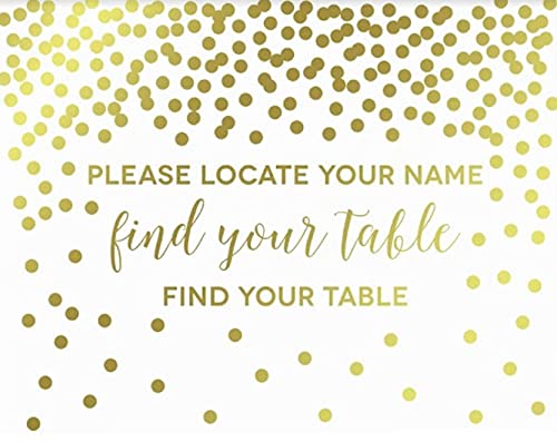 Metallic Gold Confetti Polka Dots Wedding Party Signs-Set of 1-Andaz Press-Mr. & Mrs.-