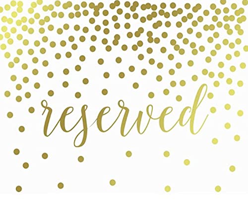 Metallic Gold Confetti Polka Dots Wedding Party Signs-Set of 1-Andaz Press-Mr. & Mrs.-