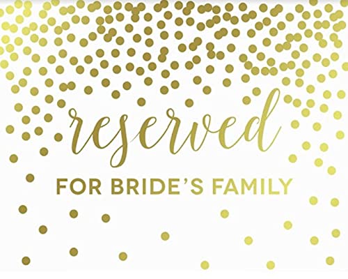 Metallic Gold Confetti Polka Dots Wedding Party Signs-Set of 1-Andaz Press-Mr. & Mrs.-