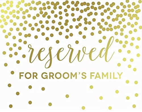 Metallic Gold Confetti Polka Dots Wedding Party Signs-Set of 1-Andaz Press-Mr. & Mrs.-