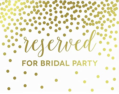 Metallic Gold Confetti Polka Dots Wedding Party Signs-Set of 1-Andaz Press-Mr. & Mrs.-