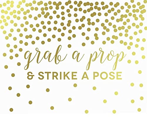 Metallic Gold Confetti Polka Dots Wedding Party Signs-Set of 1-Andaz Press-Mr. & Mrs.-