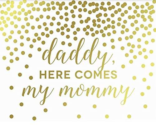 Metallic Gold Confetti Polka Dots Wedding Party Signs-Set of 1-Andaz Press-Mr. & Mrs.-