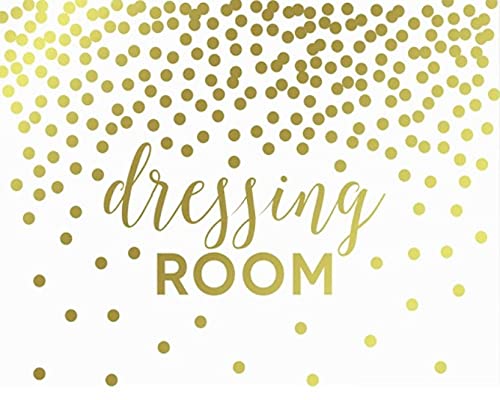 Metallic Gold Confetti Polka Dots Wedding Party Signs-Set of 1-Andaz Press-Mr. & Mrs.-