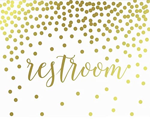 Metallic Gold Confetti Polka Dots Wedding Party Signs-Set of 1-Andaz Press-Mr. & Mrs.-